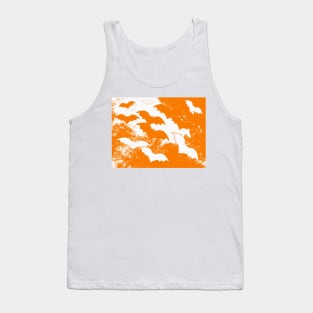 White Bats In Flight Orange Tank Top